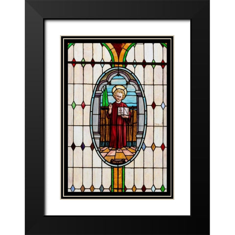 Stained Glass IX Black Modern Wood Framed Art Print with Double Matting by Mahan, Kathy