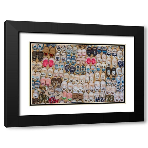 Baby Shoes III Black Modern Wood Framed Art Print with Double Matting by Mahan, Kathy