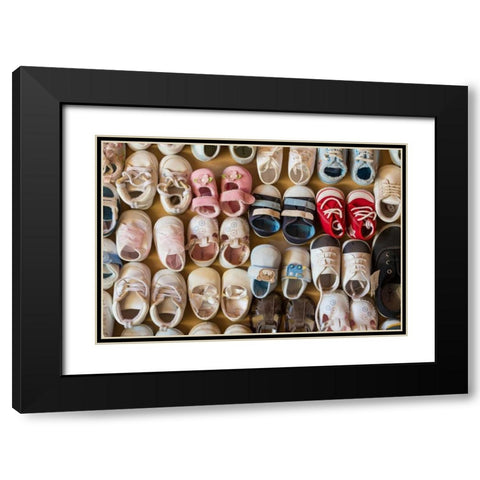 Baby Shoes IV Black Modern Wood Framed Art Print with Double Matting by Mahan, Kathy