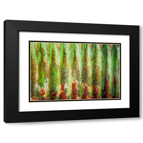 Corrugated Metal Black Modern Wood Framed Art Print with Double Matting by Mahan, Kathy