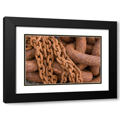 Maritime Chain II Black Modern Wood Framed Art Print with Double Matting by Mahan, Kathy