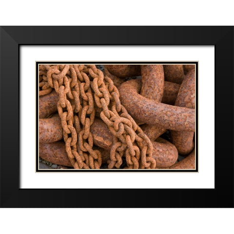 Maritime Chain II Black Modern Wood Framed Art Print with Double Matting by Mahan, Kathy