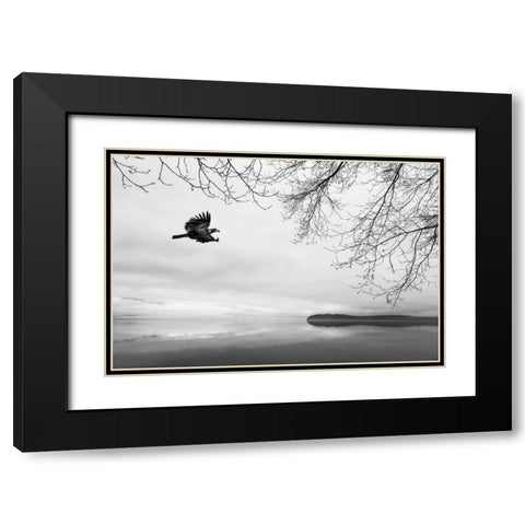 Seabeck Winter I Black Modern Wood Framed Art Print with Double Matting by Mahan, Kathy