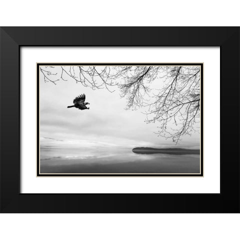 Seabeck Winter I Black Modern Wood Framed Art Print with Double Matting by Mahan, Kathy