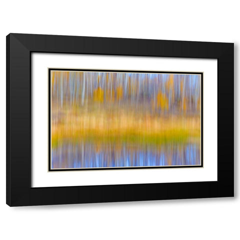Fall Pond II Black Modern Wood Framed Art Print with Double Matting by Mahan, Kathy