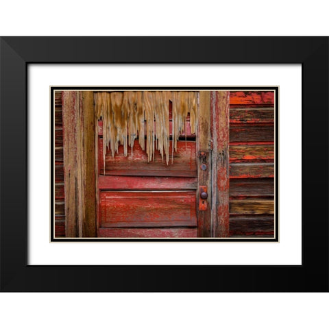 Weathered Door III Black Modern Wood Framed Art Print with Double Matting by Mahan, Kathy