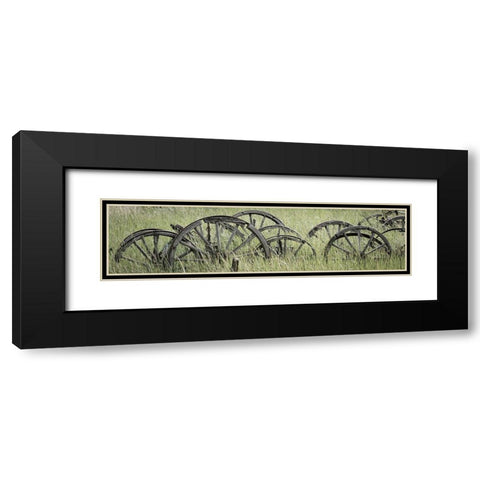 Old Wagon Wheels III Black Modern Wood Framed Art Print with Double Matting by Mahan, Kathy