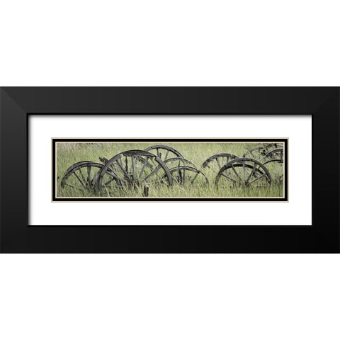 Old Wagon Wheels III Black Modern Wood Framed Art Print with Double Matting by Mahan, Kathy