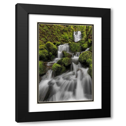 Waterfall I Black Modern Wood Framed Art Print with Double Matting by Mahan, Kathy