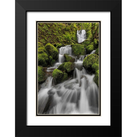 Waterfall I Black Modern Wood Framed Art Print with Double Matting by Mahan, Kathy
