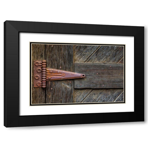 Door Hinge Black Modern Wood Framed Art Print with Double Matting by Mahan, Kathy
