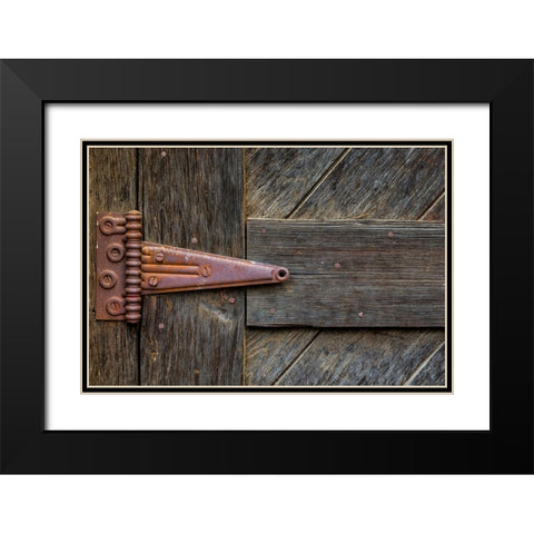Door Hinge Black Modern Wood Framed Art Print with Double Matting by Mahan, Kathy
