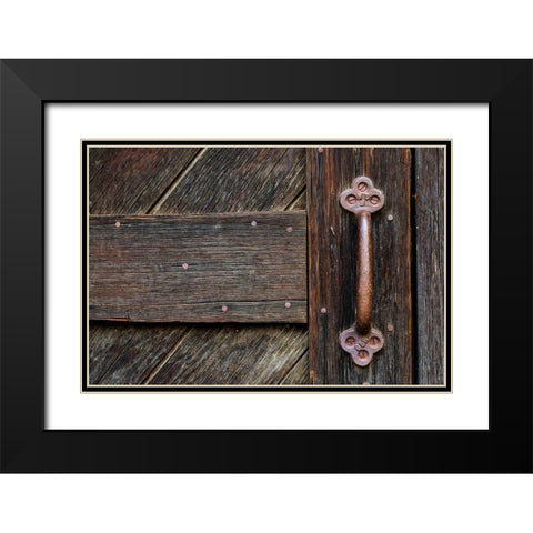 Door Handle Black Modern Wood Framed Art Print with Double Matting by Mahan, Kathy