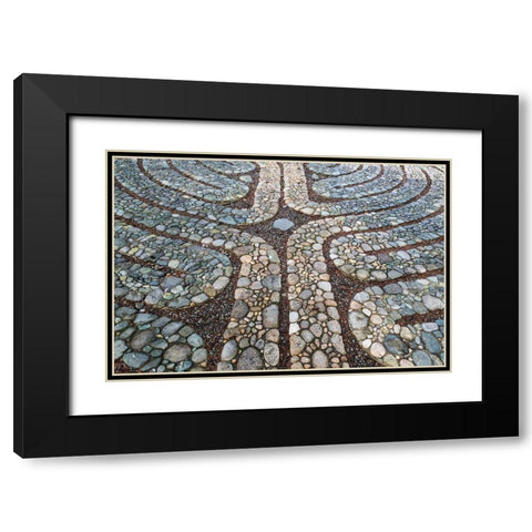 Halls Hill Labyrinth I Black Modern Wood Framed Art Print with Double Matting by Mahan, Kathy