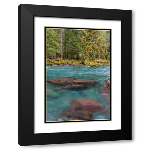NF Skokomish River III Black Modern Wood Framed Art Print with Double Matting by Mahan, Kathy