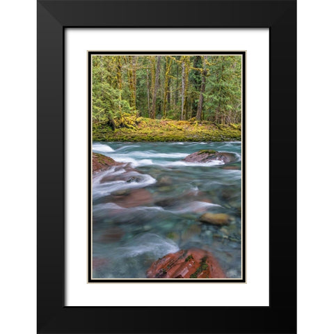 NF Skokomish River IV Black Modern Wood Framed Art Print with Double Matting by Mahan, Kathy