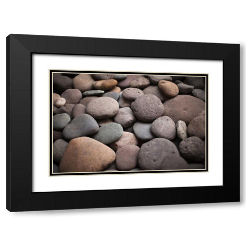 Pebble Patch I Black Modern Wood Framed Art Print with Double Matting by Millet, Karyn