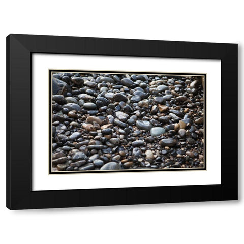 Pebble Patch II Black Modern Wood Framed Art Print with Double Matting by Millet, Karyn