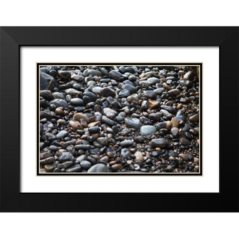 Pebble Patch II Black Modern Wood Framed Art Print with Double Matting by Millet, Karyn
