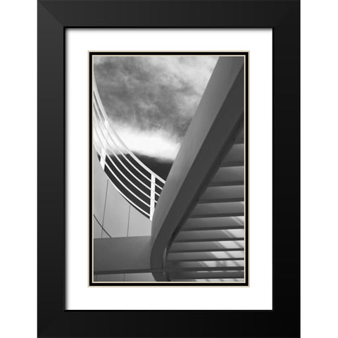 On the Balcony I Black Modern Wood Framed Art Print with Double Matting by Millet, Karyn