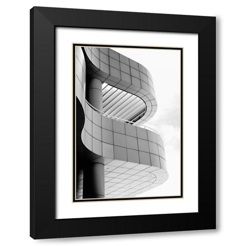 On the Balcony II Black Modern Wood Framed Art Print with Double Matting by Millet, Karyn