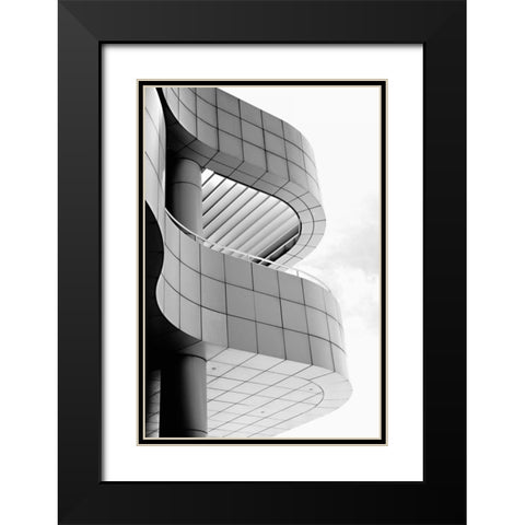 On the Balcony II Black Modern Wood Framed Art Print with Double Matting by Millet, Karyn