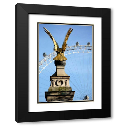 London Eye Black Modern Wood Framed Art Print with Double Matting by Millet, Karyn