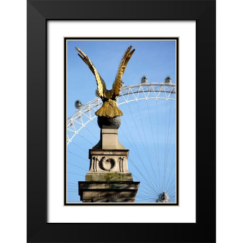 London Eye Black Modern Wood Framed Art Print with Double Matting by Millet, Karyn