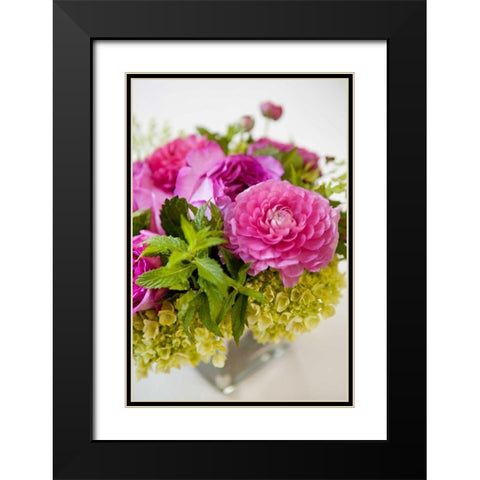 Pink and Lime II Black Modern Wood Framed Art Print with Double Matting by Millet, Karyn