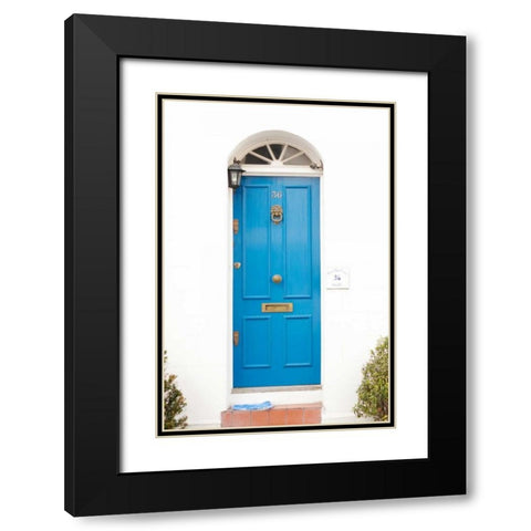 Blue Door Black Modern Wood Framed Art Print with Double Matting by Millet, Karyn