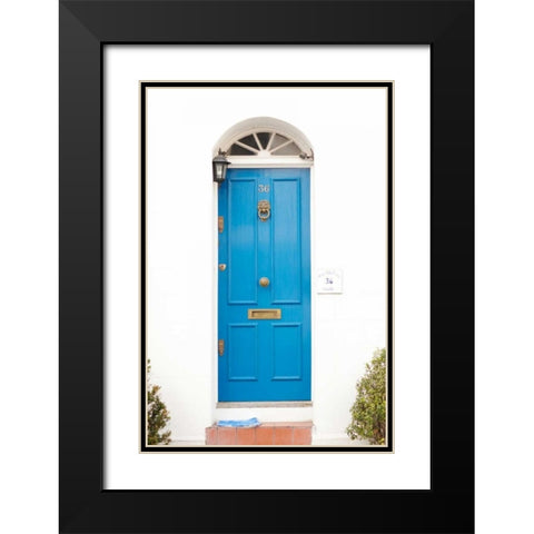 Blue Door Black Modern Wood Framed Art Print with Double Matting by Millet, Karyn