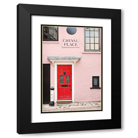 Red Door Black Modern Wood Framed Art Print with Double Matting by Millet, Karyn