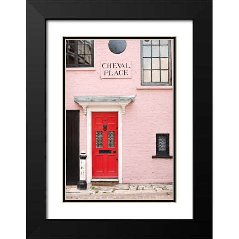 Red Door Black Modern Wood Framed Art Print with Double Matting by Millet, Karyn