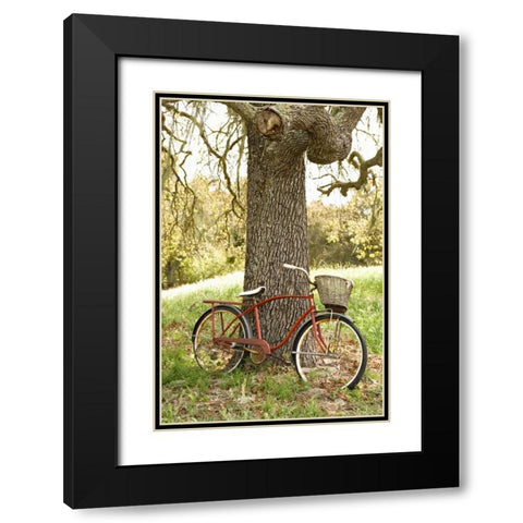 Go by Bike II Black Modern Wood Framed Art Print with Double Matting by Millet, Karyn