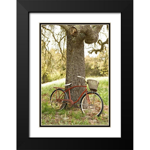 Go by Bike II Black Modern Wood Framed Art Print with Double Matting by Millet, Karyn