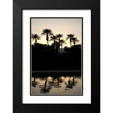 Tropical Silhouette II Black Modern Wood Framed Art Print with Double Matting by Millet, Karyn
