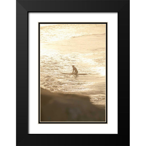 Summer Surfing I Black Modern Wood Framed Art Print with Double Matting by Millet, Karyn
