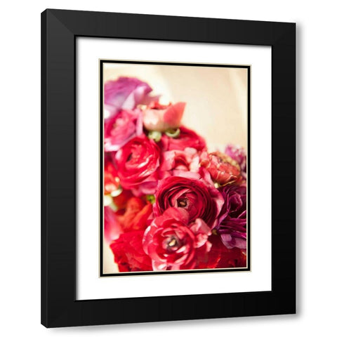 Peony Bouquet I Black Modern Wood Framed Art Print with Double Matting by Millet, Karyn