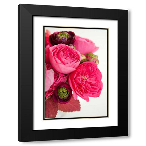 Peony Bouquet II Black Modern Wood Framed Art Print with Double Matting by Millet, Karyn