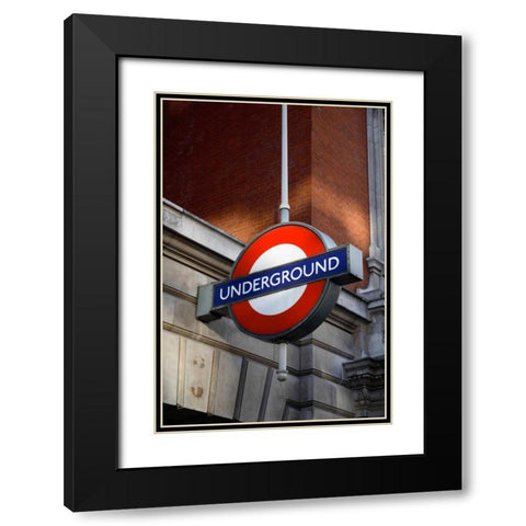 London Underground Black Modern Wood Framed Art Print with Double Matting by Millet, Karyn