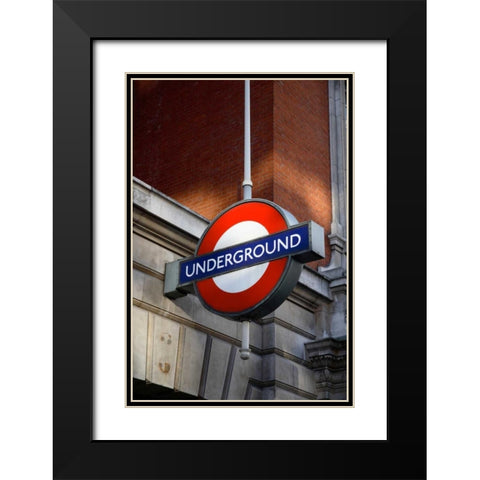 London Underground Black Modern Wood Framed Art Print with Double Matting by Millet, Karyn