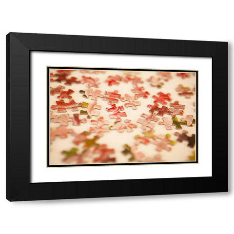 Puzzle III Black Modern Wood Framed Art Print with Double Matting by Millet, Karyn