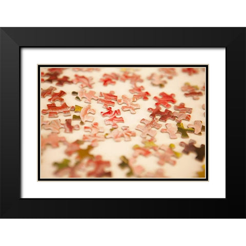 Puzzle III Black Modern Wood Framed Art Print with Double Matting by Millet, Karyn