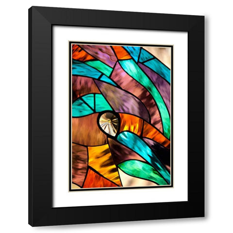 Stained Glass II Black Modern Wood Framed Art Print with Double Matting by Millet, Karyn