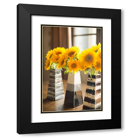 Sunflower Bouquets Black Modern Wood Framed Art Print with Double Matting by Millet, Karyn