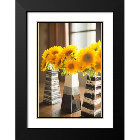 Sunflower Bouquets Black Modern Wood Framed Art Print with Double Matting by Millet, Karyn