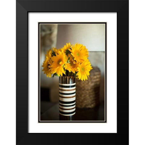 Sunflower Bouquet Black Modern Wood Framed Art Print with Double Matting by Millet, Karyn