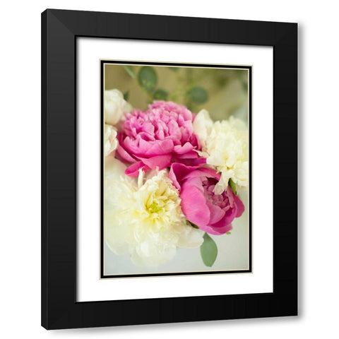 Bouquet of Peonies Black Modern Wood Framed Art Print with Double Matting by Millet, Karyn