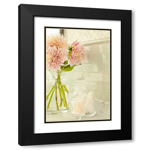 Dahilas in the Loo Black Modern Wood Framed Art Print with Double Matting by Millet, Karyn