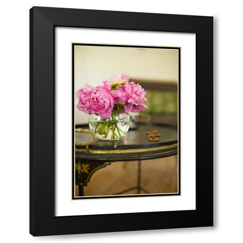 Peonies in the Parlor Black Modern Wood Framed Art Print with Double Matting by Millet, Karyn